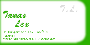 tamas lex business card